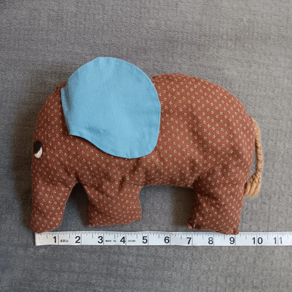 70s Handmade Vintage Cottagecore Plush Stuffed Animal Lot Bear & Elephant Whimsy